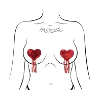 Pastease Corazones Holográficos con Borlas Rojo