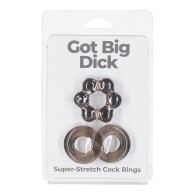 Got Big Dick Pack de 2 Anillos Penianos Negros