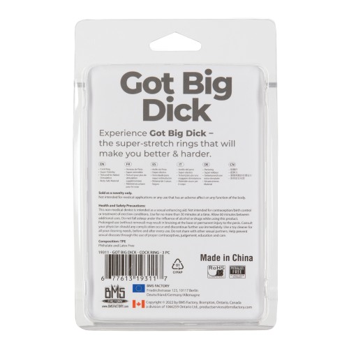 Paquete de 3 Anillos para el Pene Got Big Dick