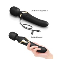 Dorcel Dual Orgasms Wand Black Gold