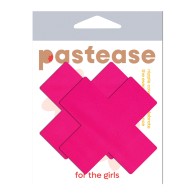 Neon Pink Pastease Cross Nipple Pasties - Light Reactive