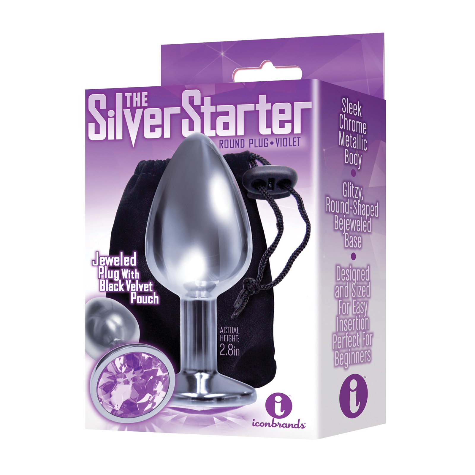 The 9's Bejeweled Stainless Steel Plug Violet