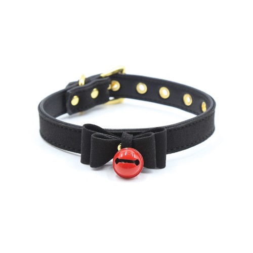 Collar de Gato con Campana y Lazo - Negro