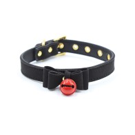 Collar de Gato con Campana y Lazo - Negro