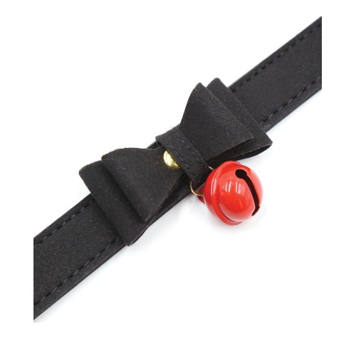 Collar de Gato con Campana y Lazo - Negro