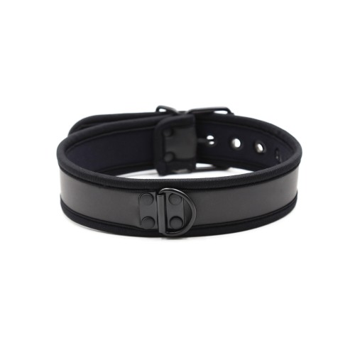 Collar de Neopreno Negro Plesur para Perro con Anillo en D