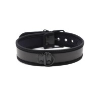 Collar de Neopreno Negro Plesur para Perro con Anillo en D