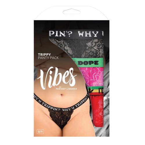 Vibes Trippy 3 Pack Thongs - Assorted Colors QN