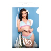 Vibes Fresh Halter Bralette & Booty Short - Light Blue