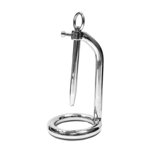 Rouge Stainless Steel Chastity Ring with Sound - Chrome