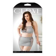 Curve Layne Lace Bralette with Garter Skirt & G-String