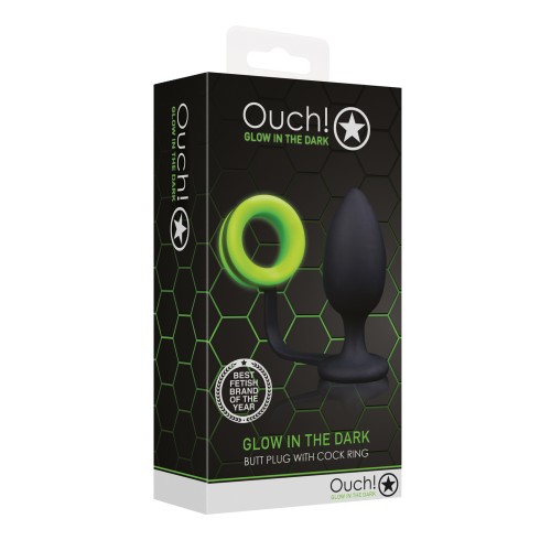 Ouch Glow in the Dark Butt Plug with Cock Ring