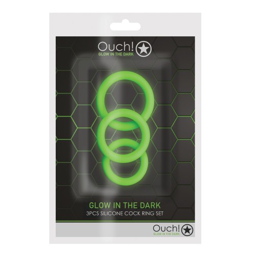 Glow in the Dark 3 Piece Cock Ring Set