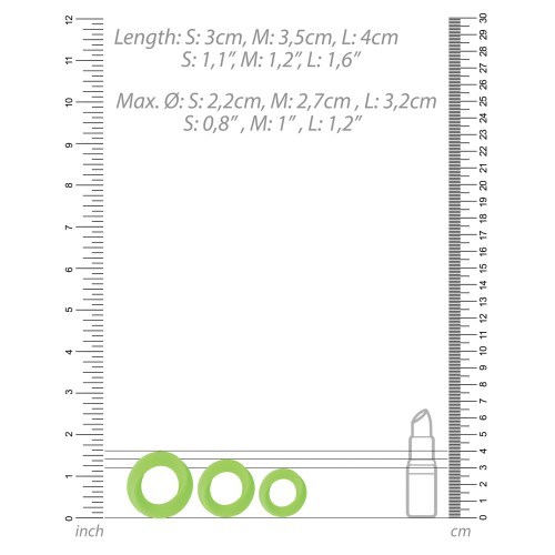 Glow in the Dark 3 Piece Cock Ring Set