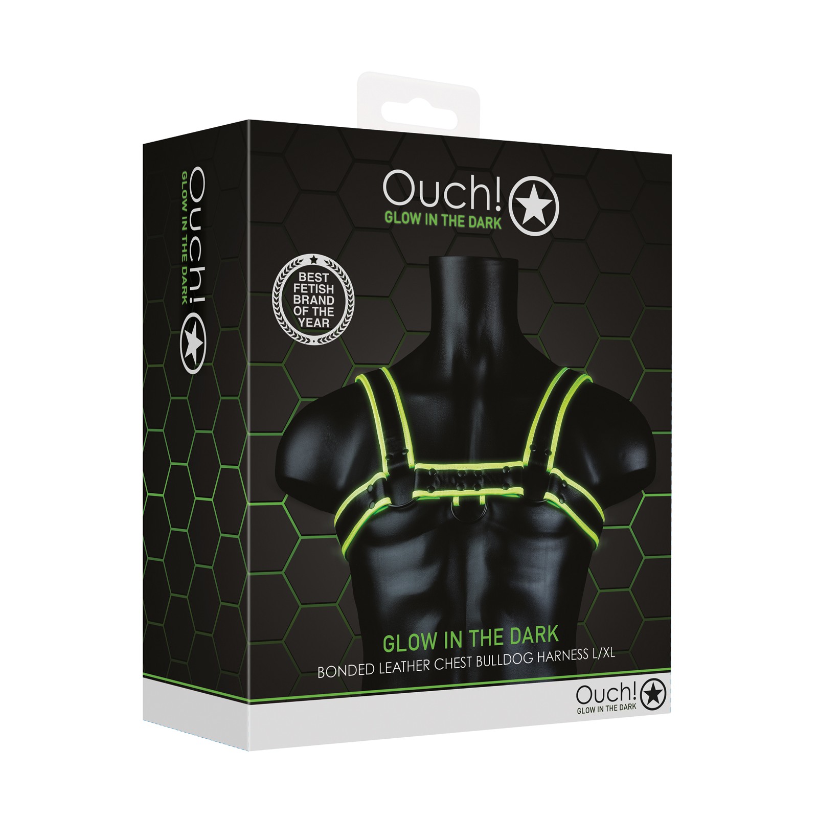 Ouch Glow in the Dark Bulldog Harness for Bondage Fun