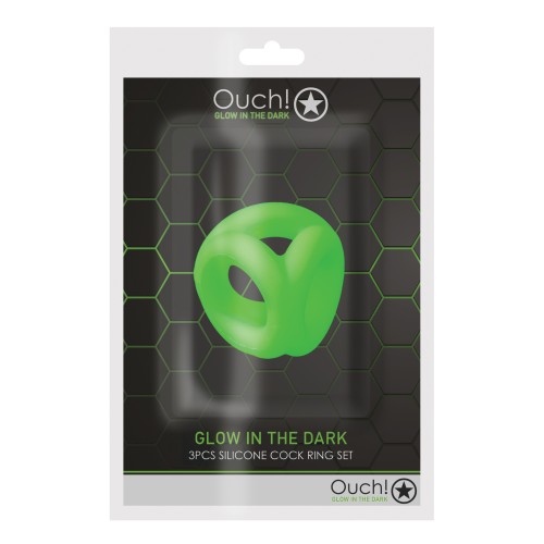 Ouch! Glow in the Dark Cock Ring and Ball Strap