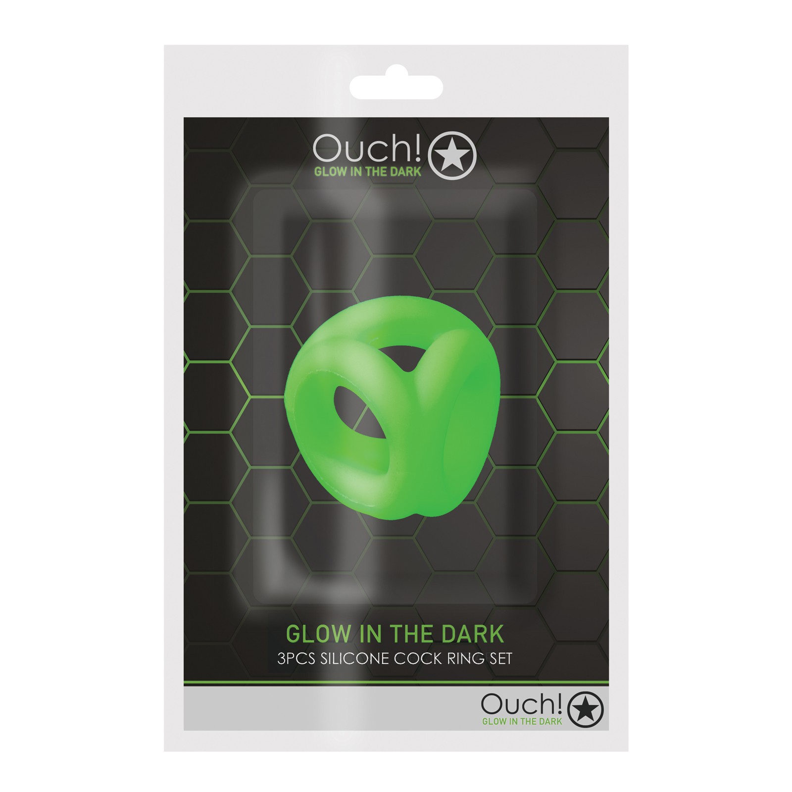 Ouch! Glow in the Dark Cock Ring and Ball Strap