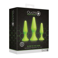 Shots Ouch Glow in the Dark Butt Plug Set