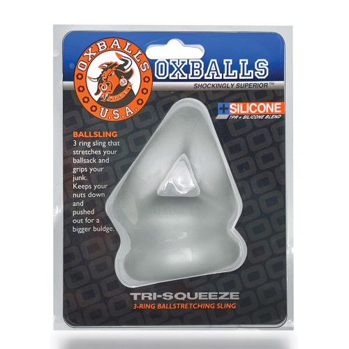 Oxballs Tri Squeeze Cocksling Ballstretcher Clear Ice