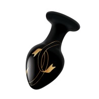 Secret Kisses Handblown Glass Plug Black Gold