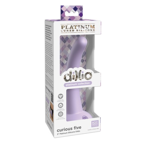 Dildo de Silicona Dillio Platinum 5" Curious Five - Púrpura