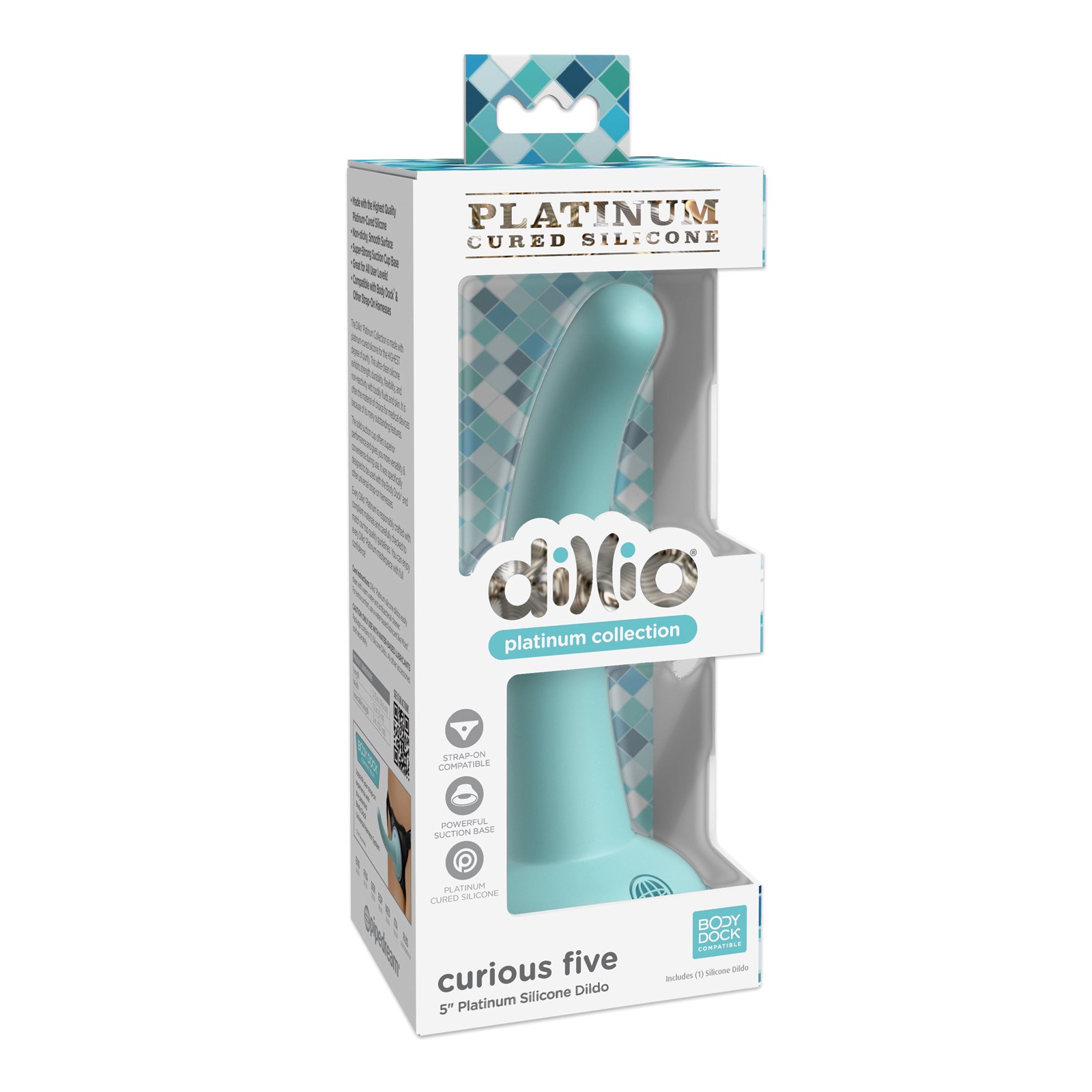 Dillio Platinum 5" Curious Five Silicone Dildo - Teal