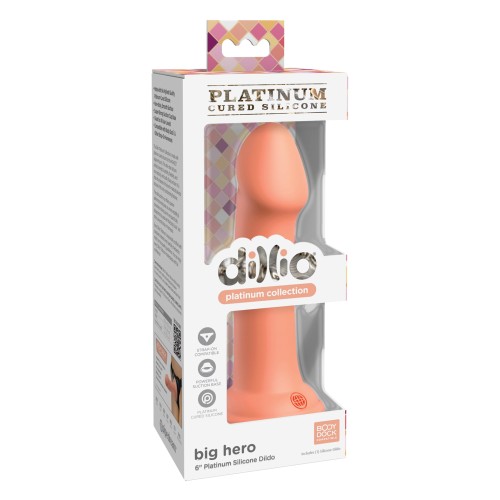 Dildo de Silicona Dillio Platinum de 6 Pulgadas Big Hero - Durazno