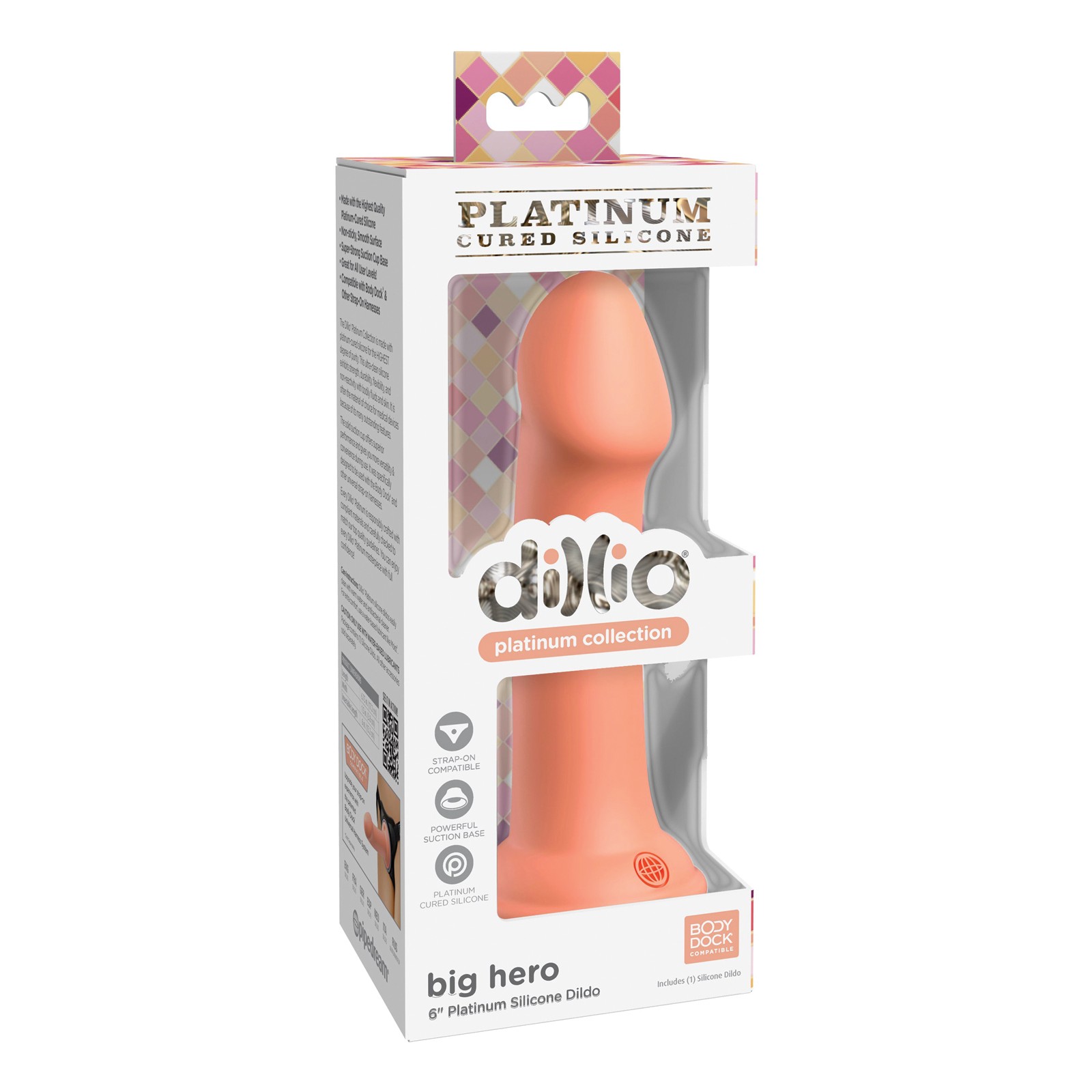 Dildo de Silicona Dillio Platinum de 6 Pulgadas Big Hero - Durazno