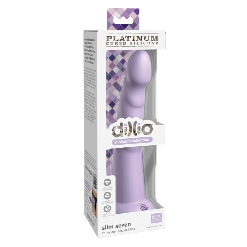 Dildo Slim Siete de 7 Pulgadas de Silicona Dillio Platinum Morado