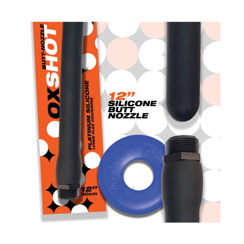 Oxballs Oxshot 12" Silicone Butt Nozzle Black Blue