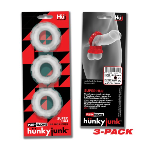 Hunky Junk Super Huj 3 Pack Cockrings for Enhanced Pleasure