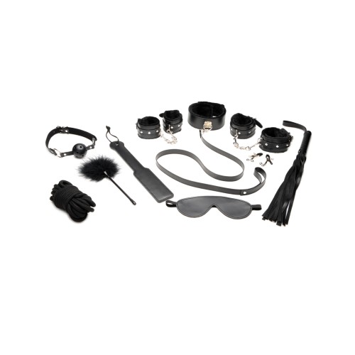 Master Series 10pc Plush Bondage Set - Black