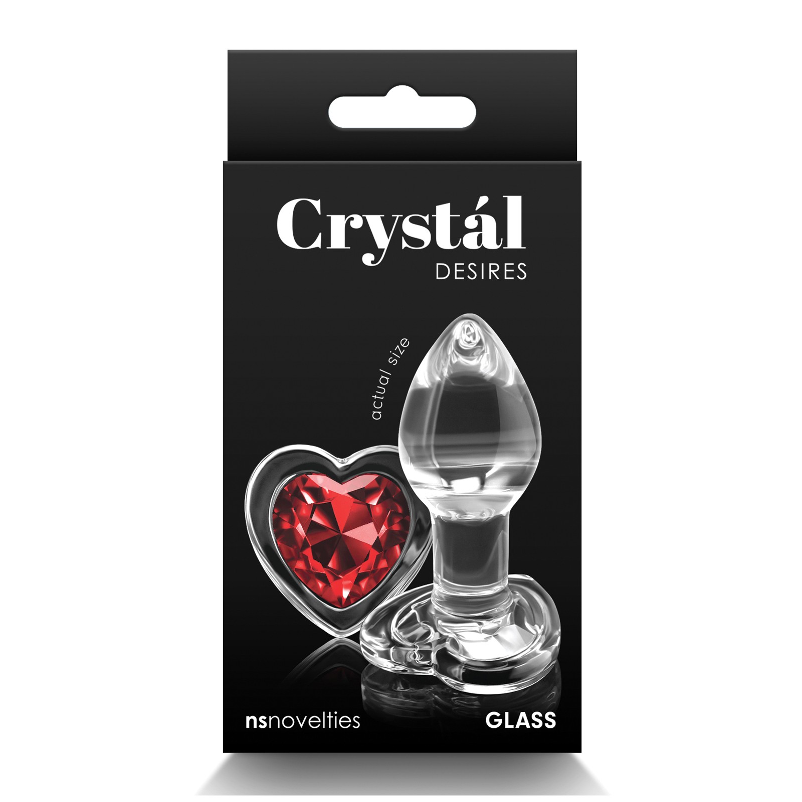 Crystal Desires Glass Heart Butt Plug Small Red