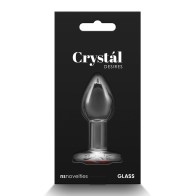 Crystal Desires Glass Heart Butt Plug Small Red