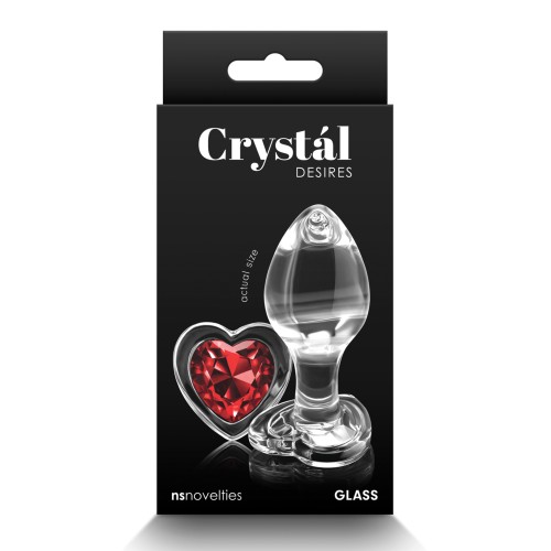 Crystal Desires Glass Heart Gem Butt Plug Medium