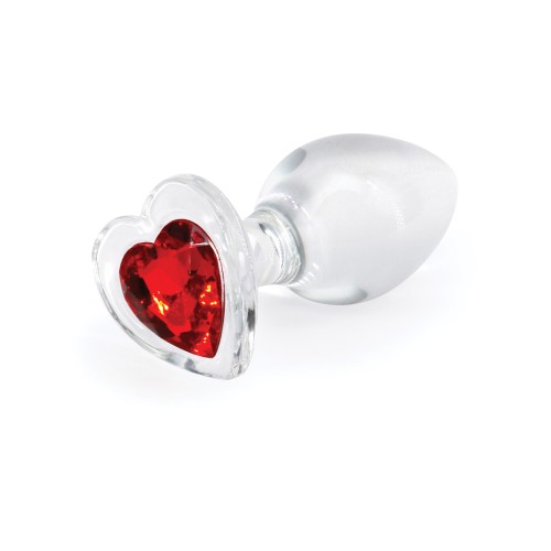 Plug Anal de Cristal Desires Corazón Rojo Mediano