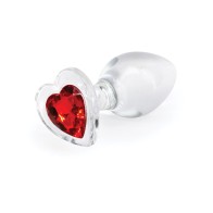 Crystal Desires Glass Heart Gem Butt Plug Medium