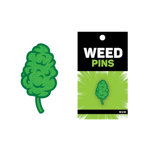 Wood Rocket Weed Nug Enamel Pin - Green