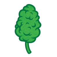 Wood Rocket Weed Nug Enamel Pin - Green