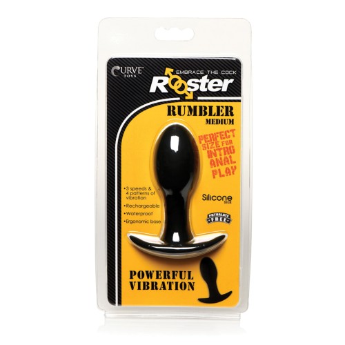 Curve Toys Rooster Rumbler Vibrating Anal Plug Medium Black