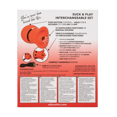 French Kiss Suck & Play Interchangeable Set - Red