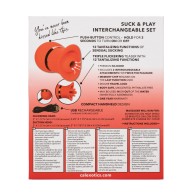 French Kiss Suck & Play Interchangeable Set - Red