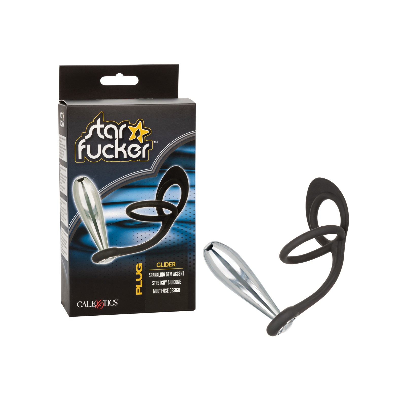 Plug Star Fucker Glider con Acentuador de Silicona - Negro