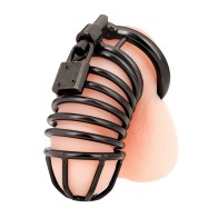 Blue Line Deluxe Chastity Cage - Black