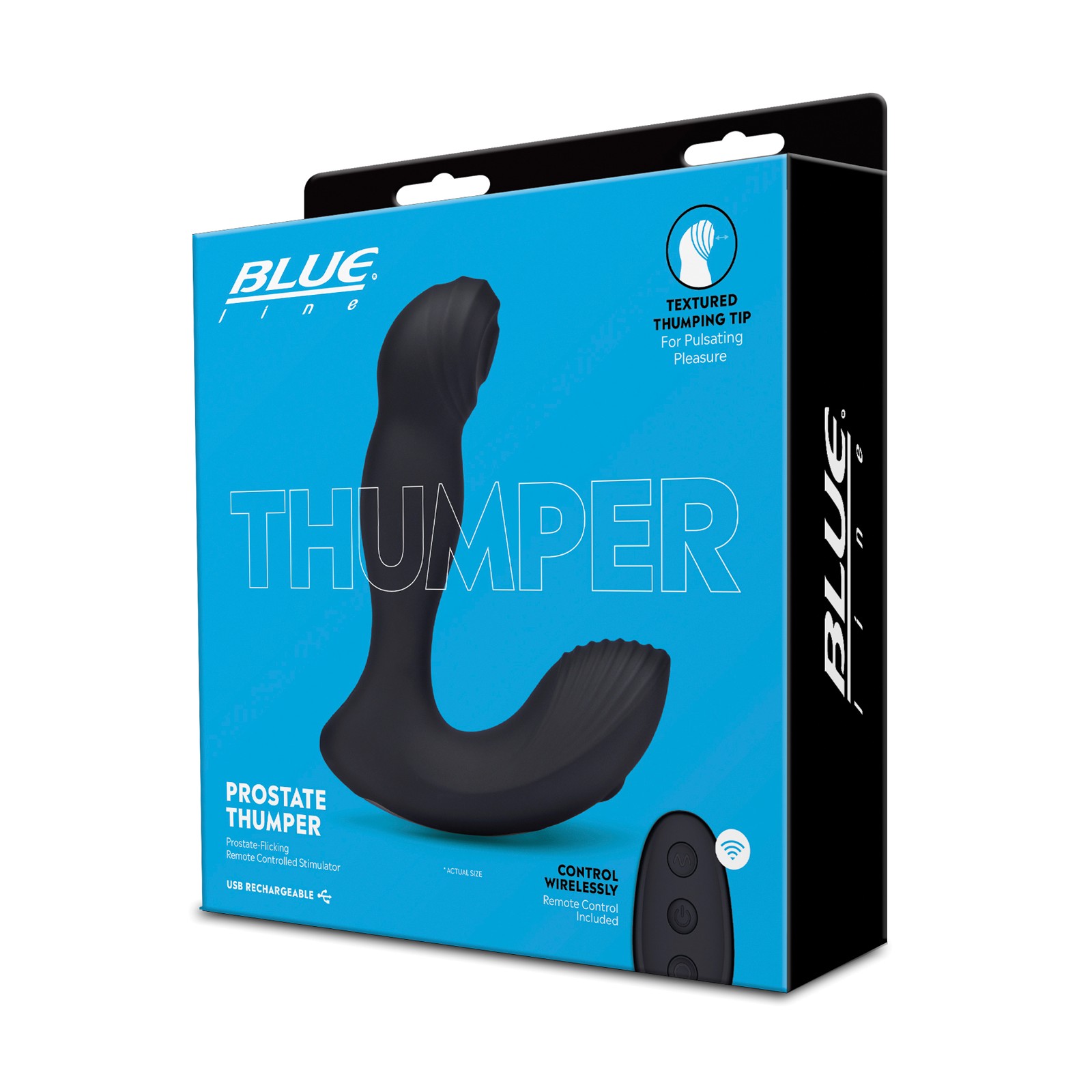 Vibrating Prostate Thumper with Remote - Black