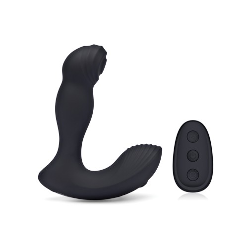 Vibrating Prostate Thumper with Remote - Black