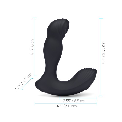 Vibrating Prostate Thumper with Remote - Black