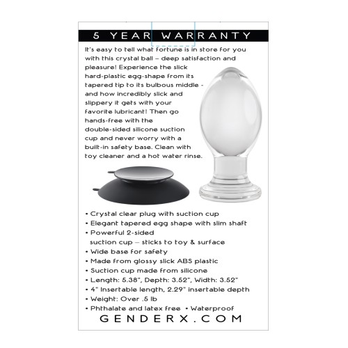 Gender X Crystal Ball Plug Suction Cup