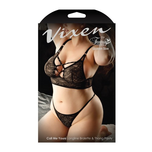 Conjunto de Bralette y Panty de Encaje Vixen Call Me Yours