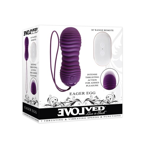 Evolved Eager Egg Vibrating Thrusting Remote - Purple